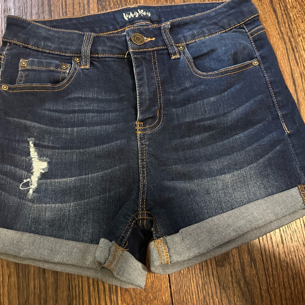 Dark Blue Denim Shorts